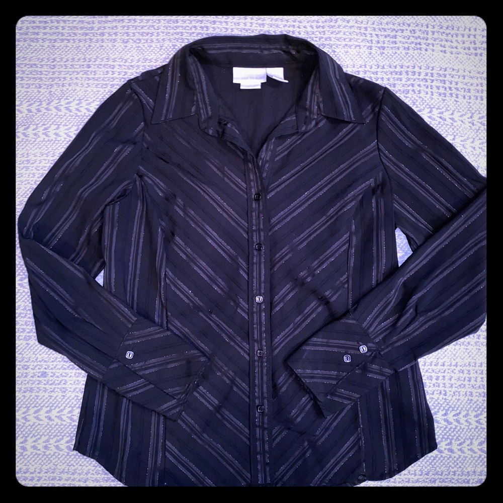 Black Sparkly Button Down